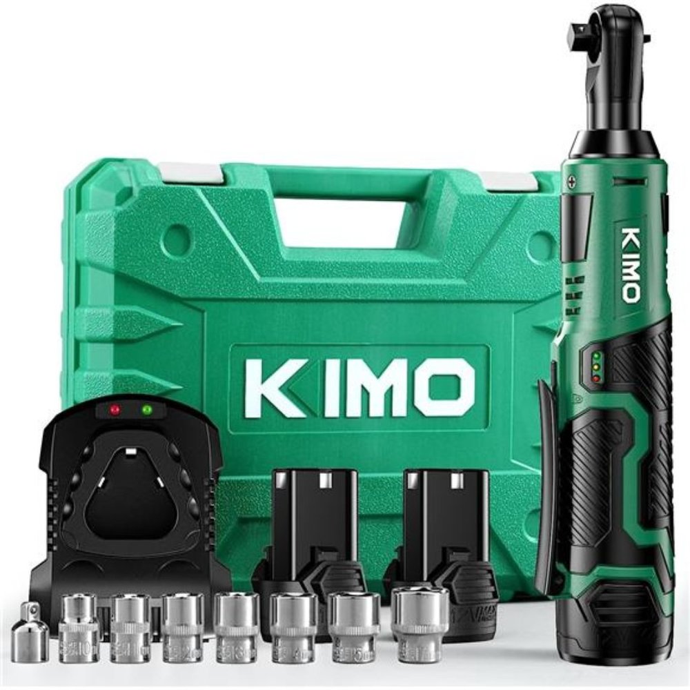 3/8" Cordless Electric Ratchet Wrench Set,40 Ft-lbs 400 RPM 12V Cordless Ratchet